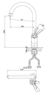 Смеситель для кухни DQ Venice Baciano белый DA1032456